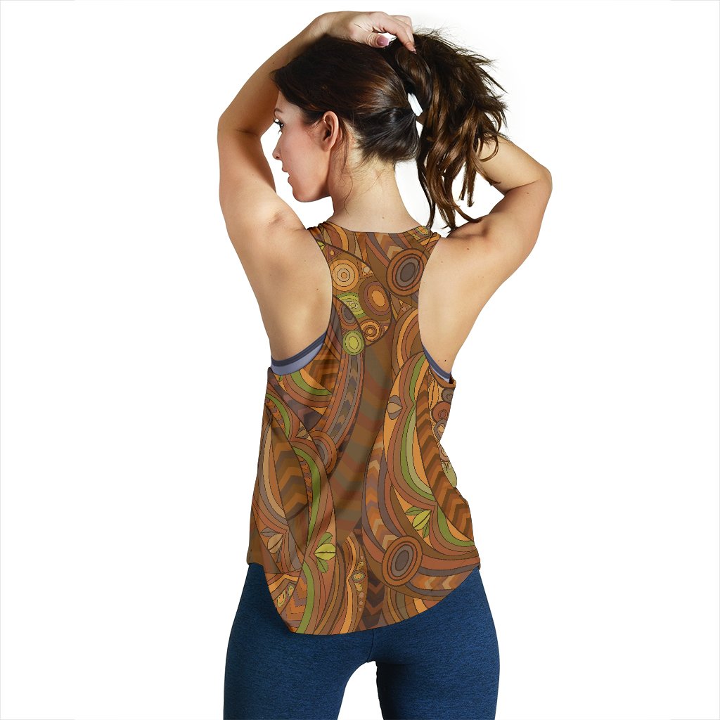 Maori Ornament Design Print Women Racerback Tank Top
