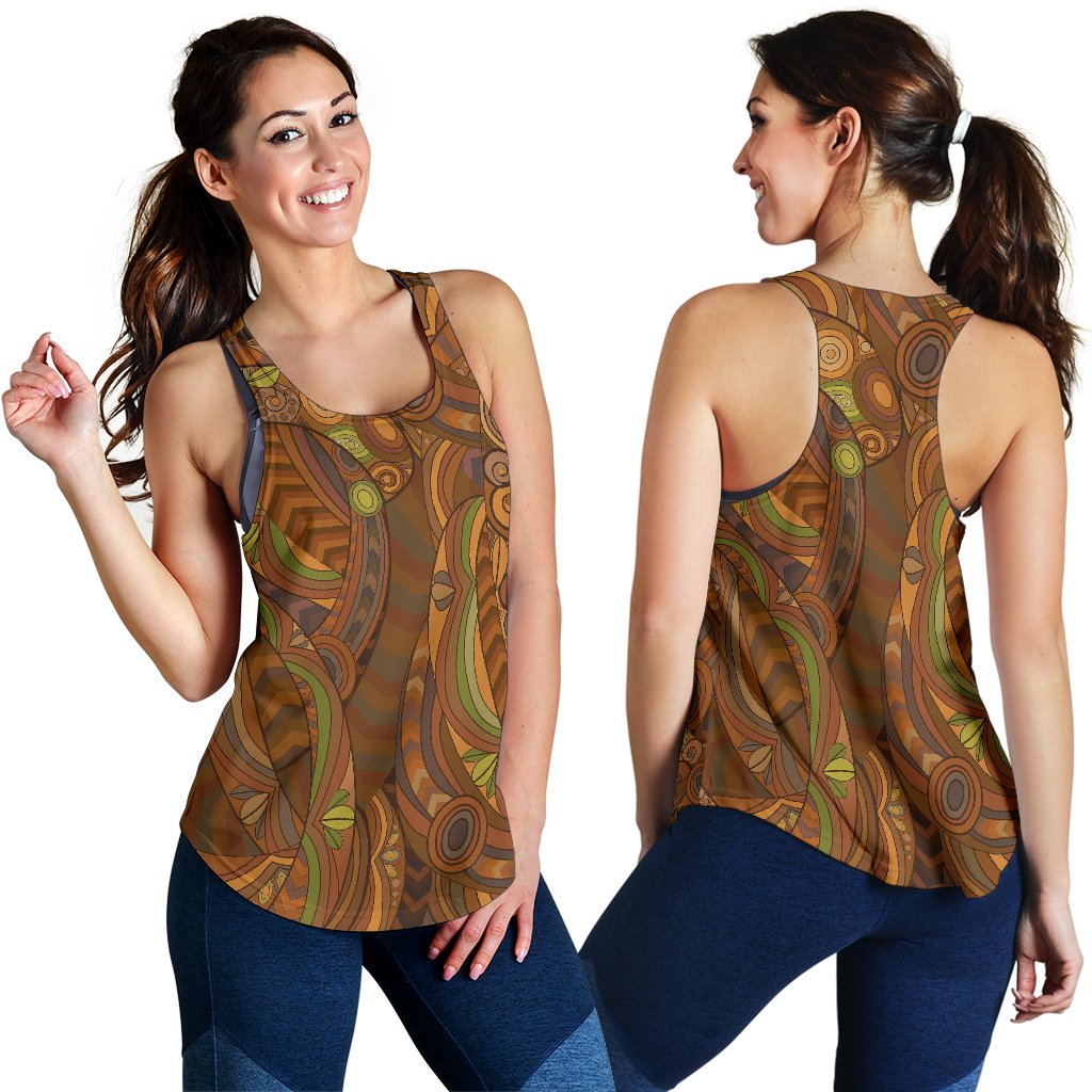 Maori Ornament Design Print Women Racerback Tank Top