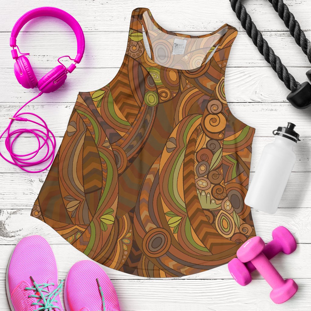 Maori Ornament Design Print Women Racerback Tank Top