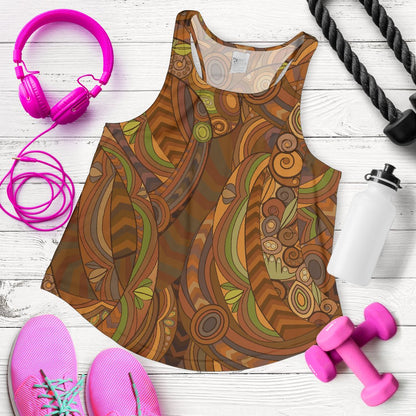 Maori Ornament Design Print Women Racerback Tank Top