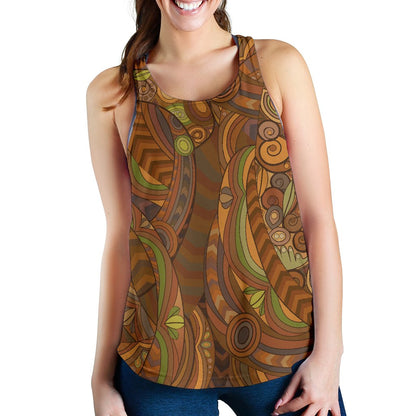 Maori Ornament Design Print Women Racerback Tank Top