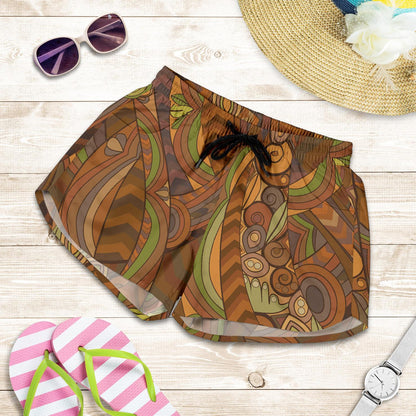 Maori Ornament Design Print Women Shorts-JTAMIGO.COM