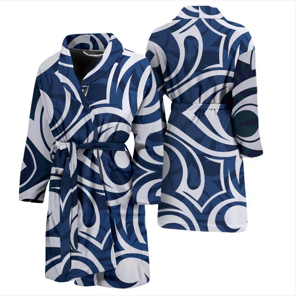Maori Pattern Print Design 01 Men Bathrobe-JORJUNE.COM