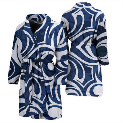 Maori Pattern Print Design 01 Men Bathrobe-JORJUNE.COM