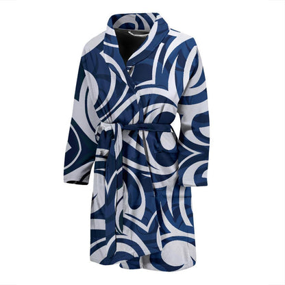 Maori Pattern Print Design 01 Men Bathrobe-JORJUNE.COM