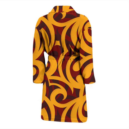 Maori Pattern Print Design 02 Men Bathrobe-JORJUNE.COM