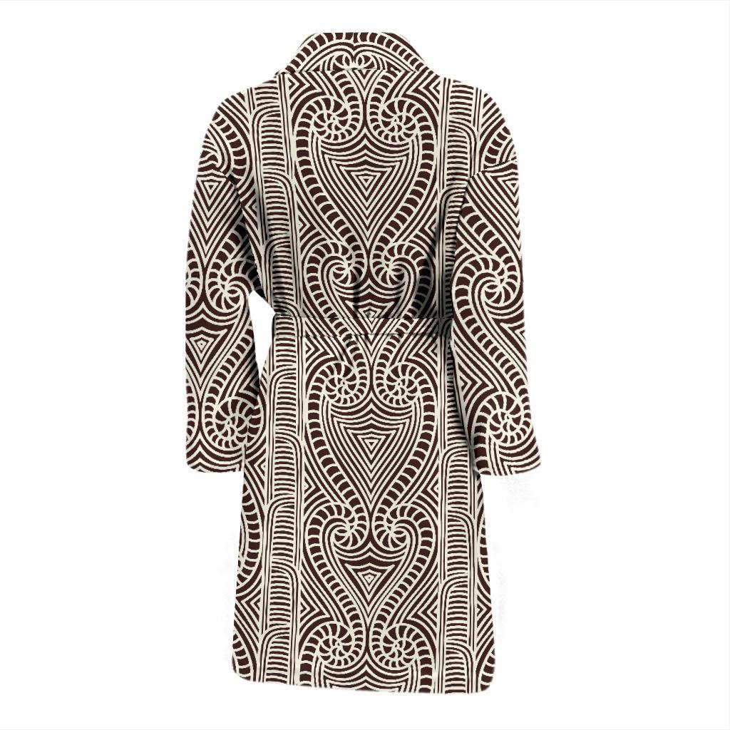 Maori Pattern Print Design 04 Men Bathrobe-JORJUNE.COM