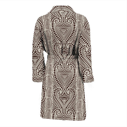Maori Pattern Print Design 04 Men Bathrobe-JORJUNE.COM