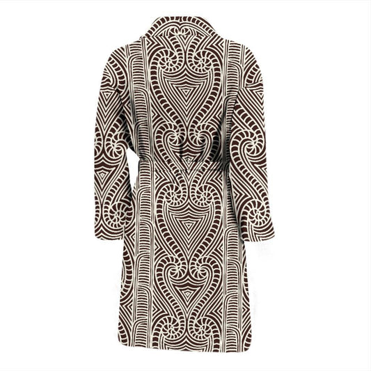 Maori Pattern Print Design 04 Men Bathrobe-JORJUNE.COM