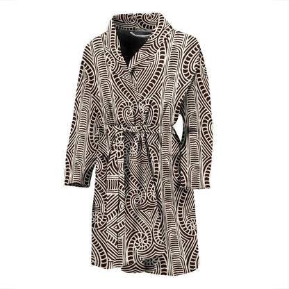 Maori Pattern Print Design 04 Men Bathrobe-JORJUNE.COM