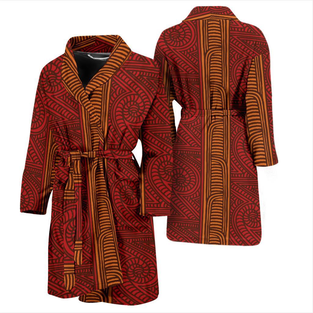 Maori Pattern Print Design 05 Men Bathrobe-JORJUNE.COM