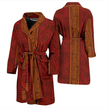 Maori Pattern Print Design 05 Men Bathrobe-JORJUNE.COM
