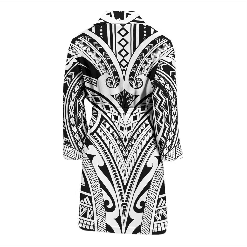 Maori Pattern Print Design 06 Men Bathrobe-JORJUNE.COM