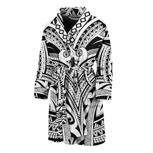 Maori Pattern Print Design 06 Men Bathrobe-JORJUNE.COM