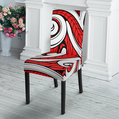 Maori Polynesian Themed Design Print Dining Chair Slipcover-JTAMIGO.COM