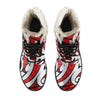 Maori Polynesian Themed Design Print Faux Fur Leather Boots-JTAMIGO.COM