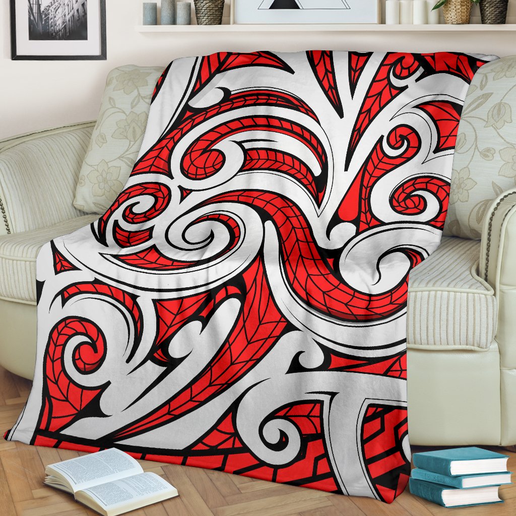 Maori Polynesian Themed Design Print Fleece Blanket