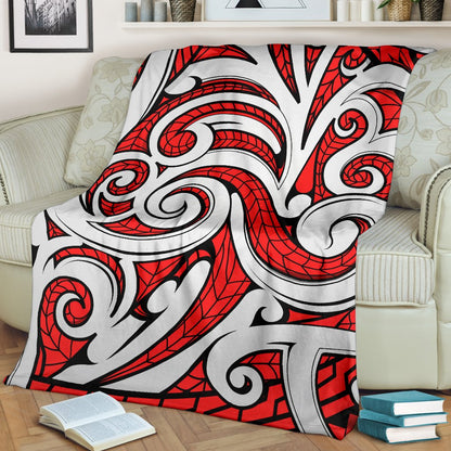 Maori Polynesian Themed Design Print Fleece Blanket
