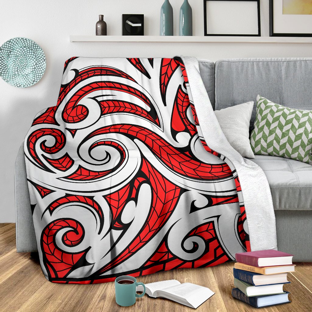 Maori Polynesian Themed Design Print Fleece Blanket