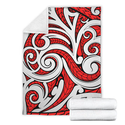 Maori Polynesian Themed Design Print Fleece Blanket