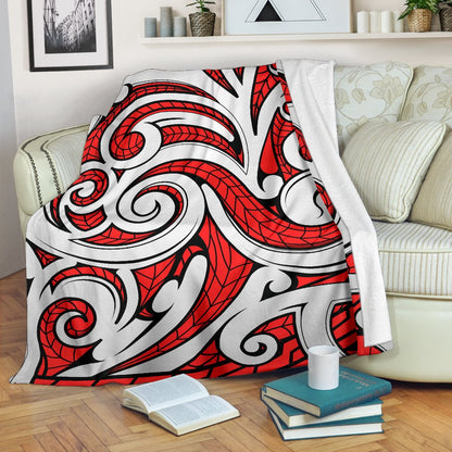 Maori Polynesian Themed Design Print Fleece Blanket