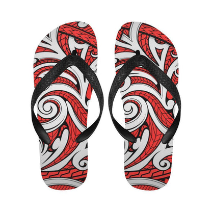 Maori Polynesian Themed Design Print Flip Flops-JTAMIGO.COM