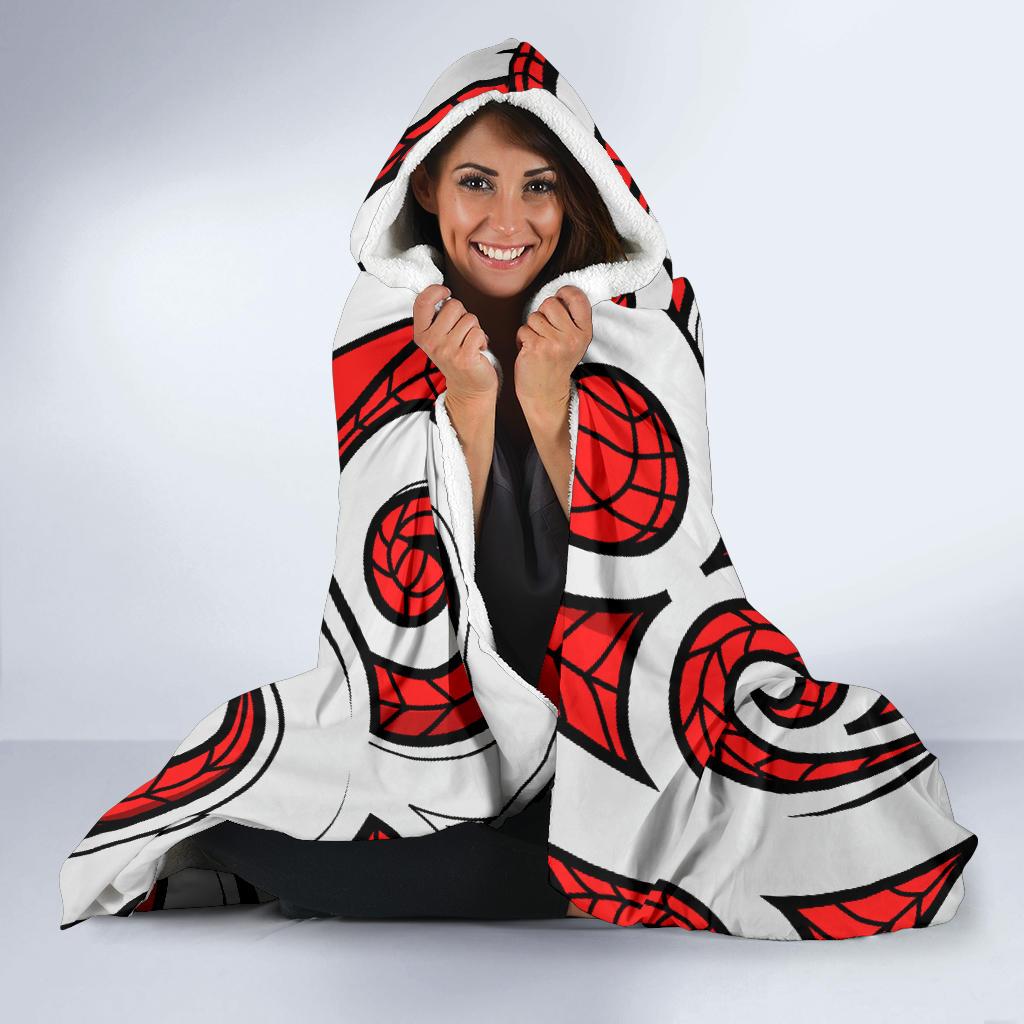 Maori Polynesian Themed Design Print Hooded Blanket-JTAMIGO.COM