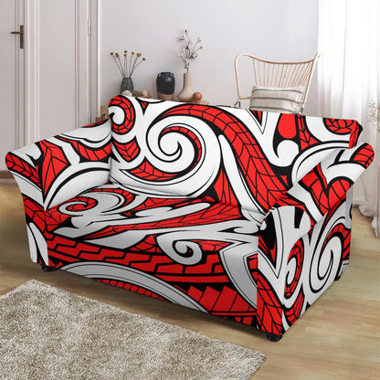 Maori Polynesian Themed Design Print Loveseat Slipcover-JTAMIGO.COM