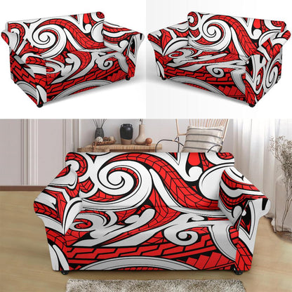 Maori Polynesian Themed Design Print Loveseat Slipcover-JTAMIGO.COM