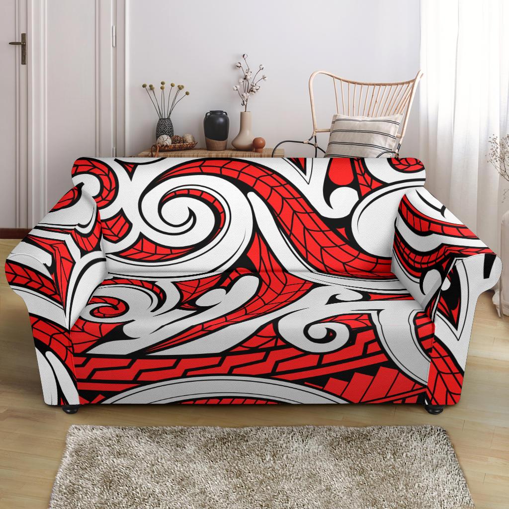 Maori Polynesian Themed Design Print Loveseat Slipcover-JTAMIGO.COM