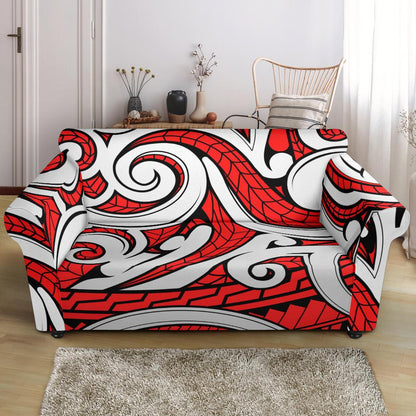 Maori Polynesian Themed Design Print Loveseat Slipcover-JTAMIGO.COM