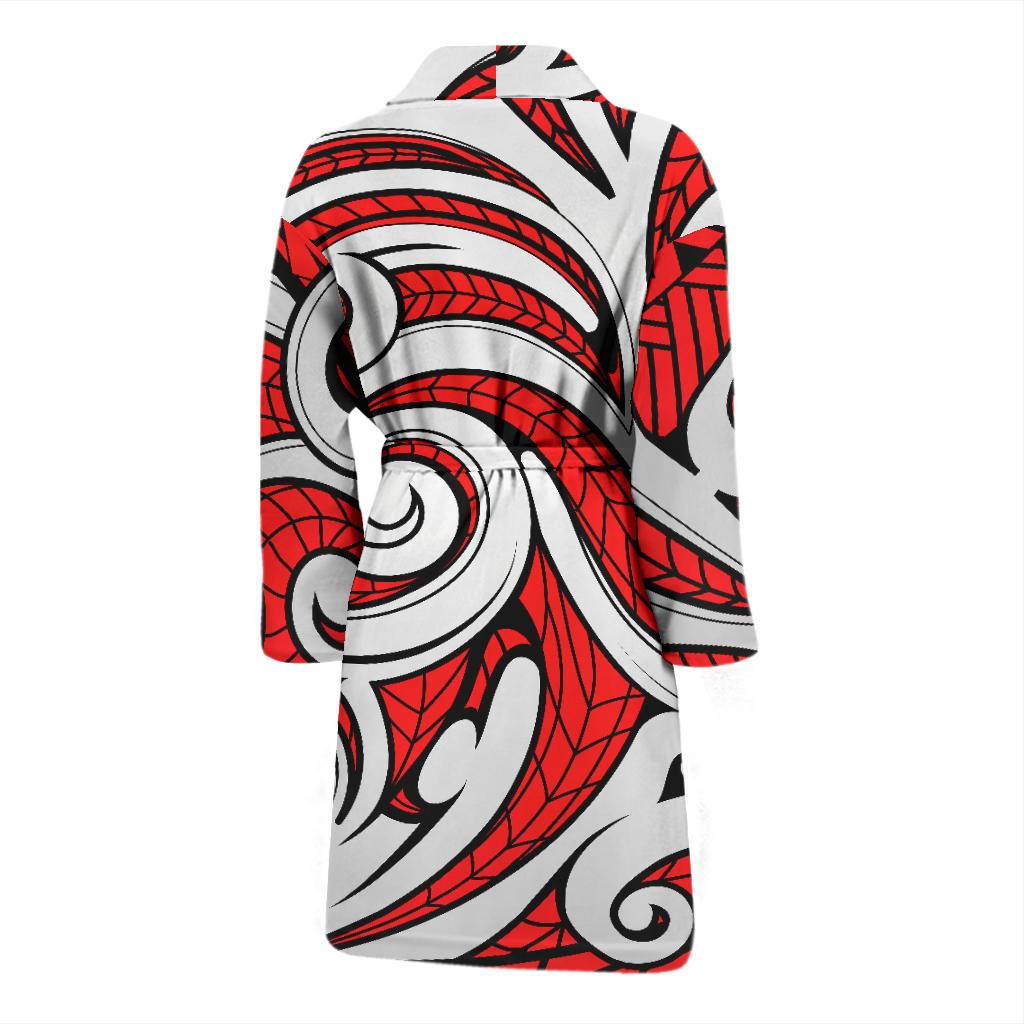 Maori Polynesian Themed Design Print Men Bath Robe-JTAMIGO.COM