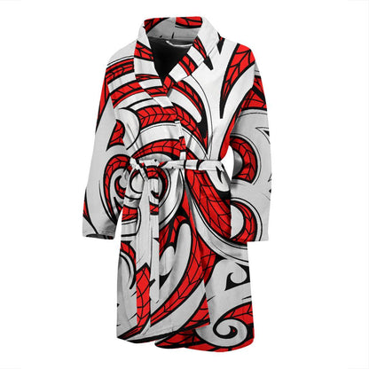 Maori Polynesian Themed Design Print Men Bath Robe-JTAMIGO.COM