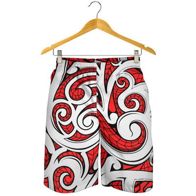 Maori Polynesian Themed Design Print Mens Shorts-JTAMIGO.COM