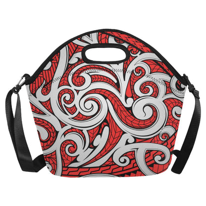 Maori Polynesian Themed Design Print Neoprene Lunch Bag (Model 1669)(Large)-JTAMIGO.COM