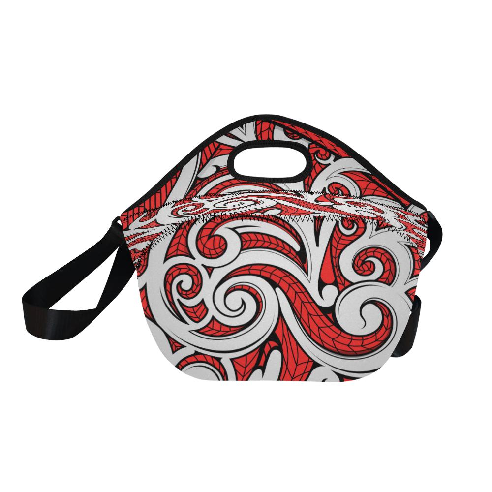 Maori Polynesian Themed Design Print Neoprene Lunch Bag (Model 1669)(Large)-JTAMIGO.COM