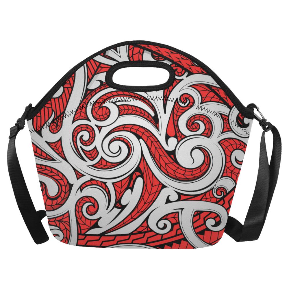 Maori Polynesian Themed Design Print Neoprene Lunch Bag (Model 1669)(Large)-JTAMIGO.COM