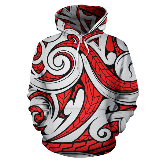Maori Polynesian Themed Design Print Pullover Hoodie