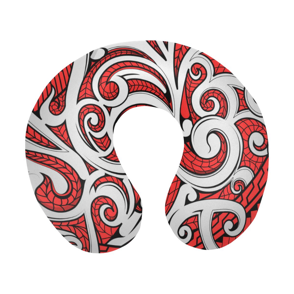 Maori Polynesian Themed Design Print U-Shaped Travel Neck Pillow-JTAMIGO.COM