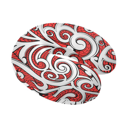 Maori Polynesian Themed Design Print U-Shaped Travel Neck Pillow-JTAMIGO.COM