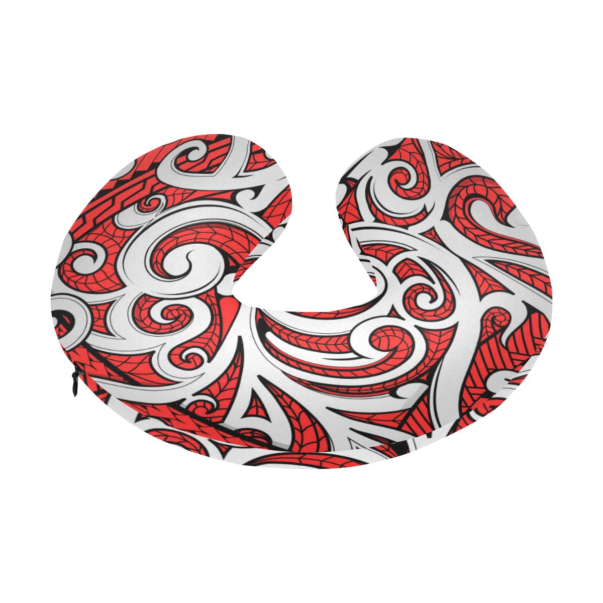 Maori Polynesian Themed Design Print U-Shaped Travel Neck Pillow-JTAMIGO.COM