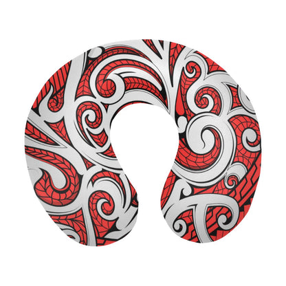 Maori Polynesian Themed Design Print U-Shaped Travel Neck Pillow-JTAMIGO.COM