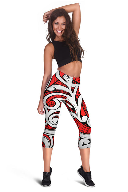 Maori Polynesian Themed Design Print Women Capris