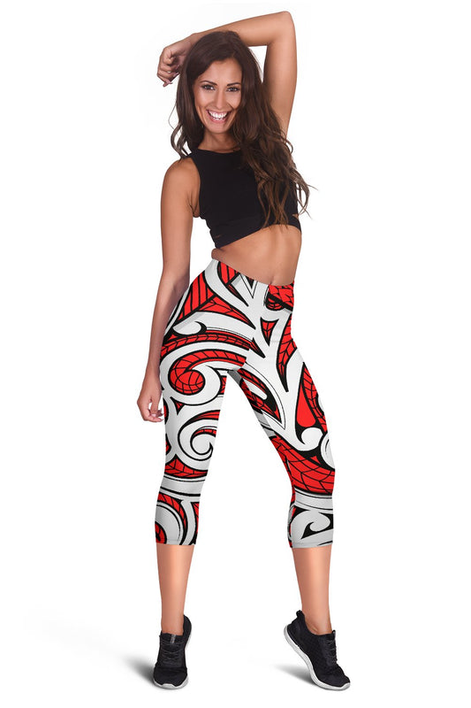 Maori Polynesian Themed Design Print Women Capris