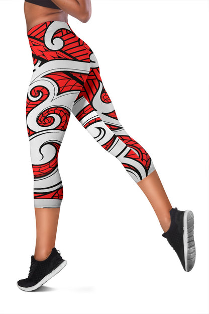 Maori Polynesian Themed Design Print Women Capris