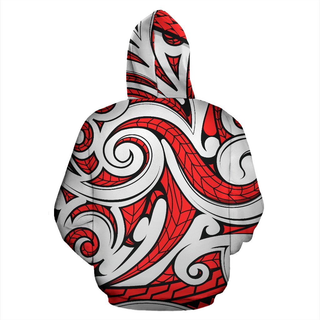 Maori Polynesian Themed Design Print Zip Up Hoodie