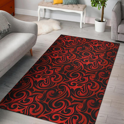 Maori Red Black Themed Design Area Rugs-JTAMIGO.COM