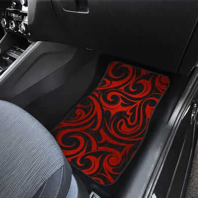 Maori Red Black Themed Design Car Floor Mats