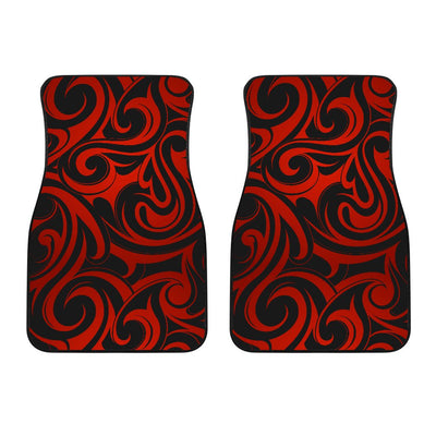 Maori Red Black Themed Design Car Floor Mats