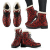 Maori Red Black Themed Design Faux Fur Leather Boots-JTAMIGO.COM